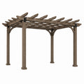 Pergola de jardin 366 x 366 x 244 cm en bois marron style rustique