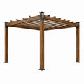 Pergola de jardin 300 x 300 x 240 cm en bois marron avec structure ajourée