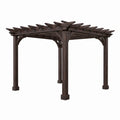 Pergola 300 x 300 x 240 cm en bois marron foncé - structure ajourée pour jardin