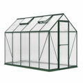 Serre de jardin 190 x 190 x 195 cm aluminium vert et polycarbonate avec aérations