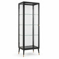 Vitrine 60 x 40 x 180 cm en métal et verre noir avec porte style industriel